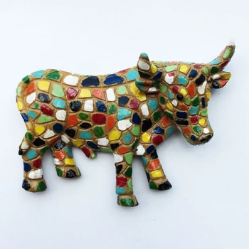 Rankomis dažyti Ispanija Mozaikos Bullfight 3D Šaldytuvas Magnetai, Kelionių Suvenyrai, Šaldytuvas, Magnetinis Lipdukas Dovana 
