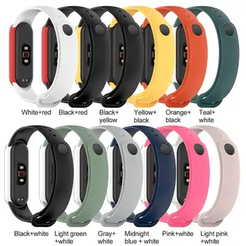 Dirželis Sporto Minkšto Silikono Diržas Watchband Apyrankė Xiaomi Mi Juosta 5 Smartwatch dviejų Spalvų Pakeitimo TPU Mados Apyrankė 