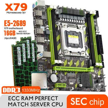 X79G X79 motininė Plokštė Mainboard LGA2011 Xeon E5 2689 CPU 4x 4GB = 16 GB Atminties DDR3 RAM heatsink 1333Mhz PC3 10600R USB PC žaidimų 