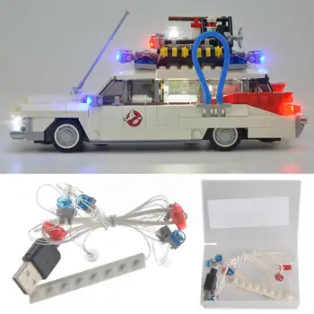 LED Light Up Kit Rinkinys 21108 Ghostbusters Ecto-1 neįeina Automobilių Plytų Komplektas Usb Maitinimo Suderinamas Su Lego 