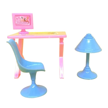 Lempos Nešiojamas Kėdės Priedai Atsitiktinių Spalvų Lėlės Žaisti Namuose Lėlės Miniatiūriniai Baldai, Biuro Stalas 