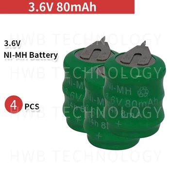 4 VNT./daug Originalių Naujus KX 3,6 V 80mAh Ni-MH Mygtuką Ląstelių Baterija Ni-MH Akumuliatoriai Su Kaiščiais Nemokamas Pristatymas 