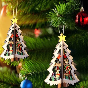 Naujas Medinis Skate Formos su Kalėdų Varpas Kabo Ornamentu Kalėdų Medžio Apdaila Raudona Balta Snaigė Vaikams Dovanas Naujųjų Metų 