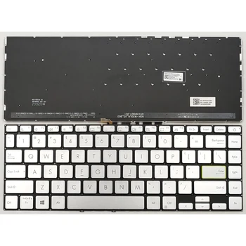 Naujas Asus VivoBook S14 S433 S433EA S433EQ S433FL S433FA S433JQ X421 Serijos Nešiojamojo kompiuterio Klaviatūra MUMS Sidabro Su Apšvietimu 