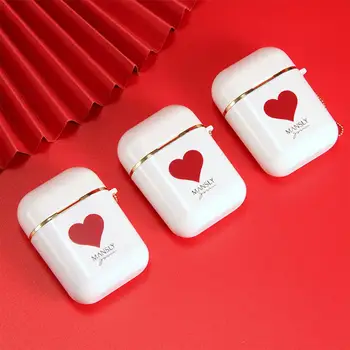 2VNT Širdies Matinis lūpų dvigubas vamzdelis aksomo balta nešiojamų ausinių atveju talpinimo studentų mergina makiažas, Ilgalaikis Makiažas 