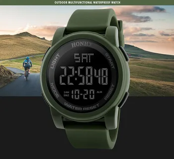 OTOKY Prabangos Prekės ženklo Vyrai Sporto Laikrodžiai 3m Skaitmeninis LED Karinės Žiūrėti Vyrų Mados Atsitiktinis Elektronika Laikrodžius 