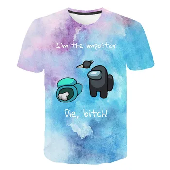 2021 m. Vasarą Naujų Berniukų ir Mergaičių Atsitiktinis Patogiai trumpomis Rankovėmis T-shirt 3D Spausdinimo Žaidimas Cartoon Kawaii T-shirt 