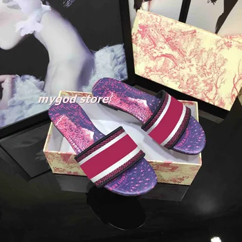 2021 vasaros moterų Sandalai, Šlepetės Butas batų Dizaineris Klasikinis Moteris mados Sandalas spausdinti Batų Su dėžutė, maišelis dulkėms dydis 35-43 