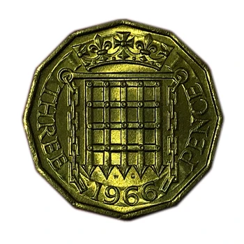 22mm, jungtinė karalystė, Didžioji Britanija, Anglija, 1964-67, 3 Pence žalvario Monetų Kolekcija, Nekilnojamojo Originalas 