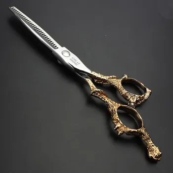 Sharonds 6 colių aukso beždžionė rankena, plaukų kirpimo žirklės nustatyti šukuosenų parduotuvė šukuosena, specialios žirklės įrankis nemokamas pristatymas 