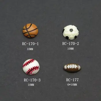 RC170/177 30pcs/maišas 10MM Futbolo Beisbolo Dervos Animacinių filmų Deco Nagų Dailė Nagų Dekoravimo 