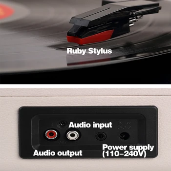 Ratas Nešiojamasis Lagaminas Fonografo Vinilo Grotuvas Bluetooth 5.0 33 45 78 RPM Fonografo Retro Grotuvas 