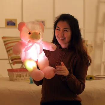 Didmeninė Nuorodą 30CM Šviesos Pliušiniai Žaislai lemputės LED Spalvinga Žėrintis Meškiukas 