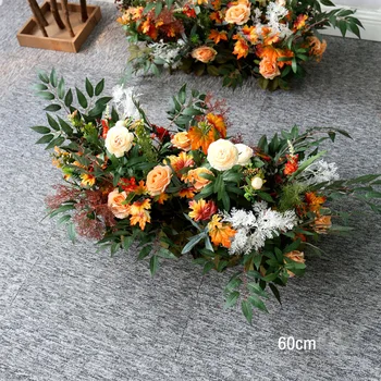 Orange Rudenį Vestuvių Arkos Fone Apdailos Dirbtinių Gėlių Kompozicijų Gėlių Eilės Kelių Švino Gėlių Menas Šalies Scenos Rekvizitai 