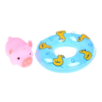 3pcs/set Išspausti Garso Piskliwy Maudymosi Žaislas, Skirtas Kūdikių Vonios Žaislų, Animacinių filmų Gyvūnų Plaukimo Vanduo Minkštas Plūduriuojantis Gumos Rožinės Kiaulės 