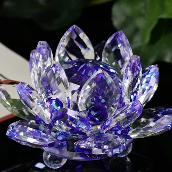 60mm Kvarco Kristalo Lotoso Gėlė, Amatų Stiklo Prespapjė Fengshui Papuošalai Figūrėlės Namų Vestuves Dekoro Dovanos, Suvenyrų