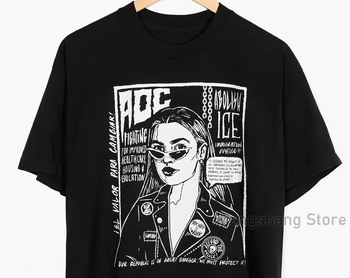 AOC T-shirt Teisę Kovoti Zine Tee medvilnės atsitiktinis Vyrų marškinėliai Moterų tee marškinėliai topai 