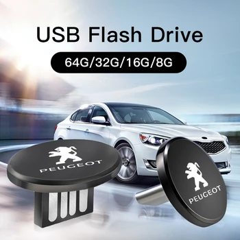 USB Flash Drive, Automobilių Stilius U Disk 8GB 16GB 32GB 64GB Modelis-C Automobilių U Disko Peugeot 206 207 208 301 307 308 406 407 408