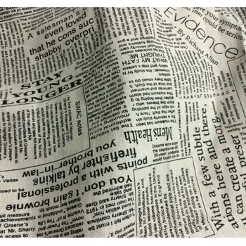 50x150cm Retro Laikraštis Laiškas Spausdinamas Medvilniniai Skalbiniai Margo Audinio Siuvimo Medžiagos 