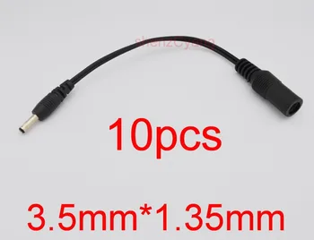 10vnt Aukštos kokybės Visų vario visiškai nauja, DC kabelis, maitinimo lizdas moterų 5,5 mm x 2.1 mm male plug 3,5 mm x 1.35 mm Kabelio kištuko adapteris