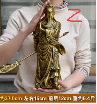 SHUN žalvario pasirinkite Stiliaus vario Gong Guan statula Wu Caishen Atidarymo dovana Pasisekė, Town house Apdailos Feng Shui Amatai 
