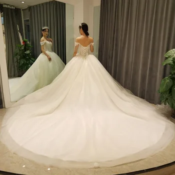 SL-8112 elegantiškas kamuolys suknelė vestuvių suknelė 2020 off peties nuotakos suknelė vestuvių garsenybių moterų plius dydis vestuvių drees 
