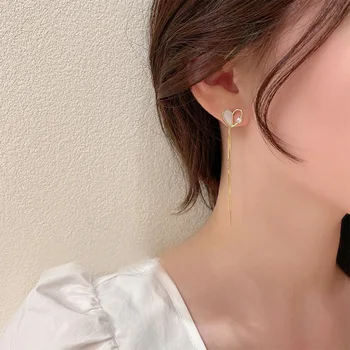 Korėjos bižuterijos Temperamentas Ilgai Paprasta Meilės Imitacija Deimantų Kutas Auskarai Moterims Boucle D ' oreille Femme 2021