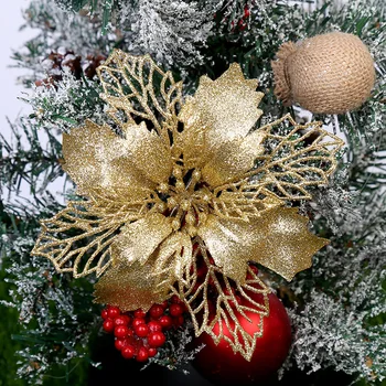 Naujas Kalėdiniai Blizgučiai Tuščiaviduriai Dirbtinės Gėlės Kalėdų Medžio Vainikas Papuošalai Namuose Naujųjų Metų Šalis Dekoro Priedai, Reikmenys