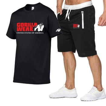 Vyriški Gorila dėvėti Spausdinti Tees vasaros medvilnės o kaklas trumpas rankovės marškinėliai vyrų mados tendencijos fitneso marškinėlius nemokamas pristatymas 