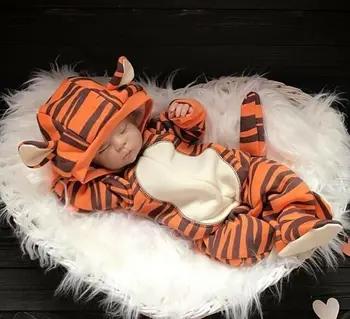 Imcute New Baby Fashion Baby Berniukas Ir Mergaitė Tigras Žiemos Romper Bodysuit Kūdikių Babygrows Kostiumas Apranga