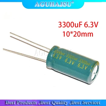 10vnt Aliuminio elektrolitinių kondensatorių 3300uF 6.3 V 10*20 Elektrolitinius kondensatorius 
