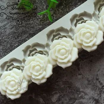 Yueyue Sugarcraft Rožių Gėlių silikono formos minkštas pelėsių tortas dekoravimo priemonės šokolado gumpaste pelėsių kepimo