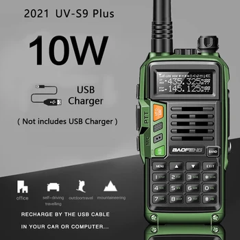 BaoFeng UV-S9 plus 10W Du Būdu Radijo Walkie Talkie Kumpis radijo stotelė už 50 km Ilgo Nuotolio Nešiojamasis Radijo Medžioklė, Miškų Miestas 