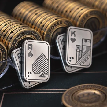 Naujas Fidget Suktuko Žaislai Suaugusių Antistress EDC Pokerio Stumkite Kortelę, Pop Piršto Viršų Verpimui Išskleidimo Naujovė, Magnetinės Metalo 