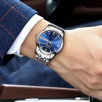 Stysh Mėlyna Mėlyna Vyrų Laikrodžiai 30M atsparus Vandeniui Retro vyro Laikrodis Nerūdijančio Plieno Japonijos Kvarco Kokybės Laikrodis Mados Atsitiktinis 