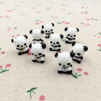 10Pieces Kawaii Mini Dervos Panda Gyvūnų Pasakų Sodo Miniatiūros Terariumai Figūrėlės 