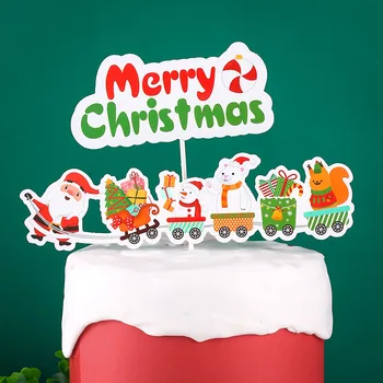 Naujas 2021 Linksmų Kalėdų Keksas Topper Kalėdų Santa Claus Tortas Topper Kalėdų Šalis Tortas Kalėdos Namų Dekoracijos 