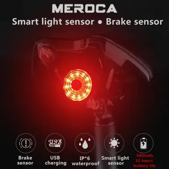 Dviračių Smart Auto Stabdžių Jutikliai, Galinis Žibintas IPx6 Vandeniui LED Įkrovimo Dviračių užpakalinis žibintas, Dviračio Galinis Žibintas Dviračių Priedų