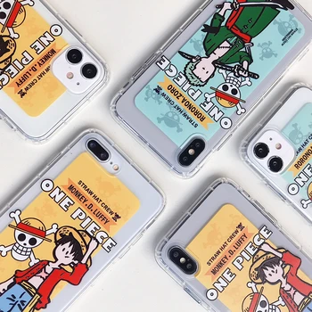 Anime Cartoon Klasikinis Japonija Vienas Gabalas Šiaudų Skrybėlę Luffy Zoro Atveju Iphone 11 12 Pro Max X XS XR 6 7 8 Plius Minkštos TPU Padengti Coque 