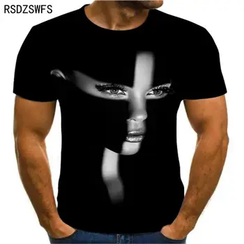 2021 Naujas Retro Mados Grožio T-Shirt 3D Juokinga Išraiška vyriški T-Shirt Žvaigždė, Dainininkė, Muzikos Marškinėliai Vasaros trumpomis Rankovėmis S M L XL 