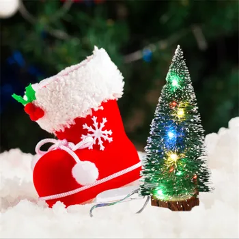 Kalėdų Darbastalio Medžio Dovanos Žalia LED Šviesos Medžio Pušies Spyglių Medžio Mini Kalėdų Eglutės papuošalus Kalėdų Dovana Vaikams, Naujų Metų 