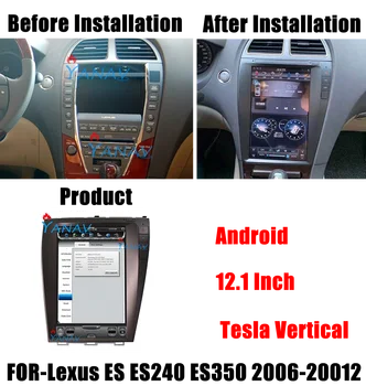 Tesla Stiliaus 2Din Android Automobilio Radijo Lexus ES ES240 ES300 ES330 ES350 Car DVD Player Auto Stereo GPS Navigacijos 4G BT Imtuvas 