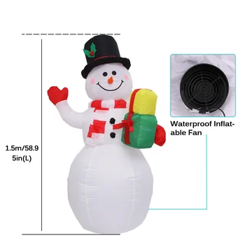 1,5 M Santa Claus Sniego Pripučiami Modelio LED Nakties Šviesos Šviesos Pripučiami Modelis Lauko Sodas, Žaislai, Kalėdų Dekoracijos