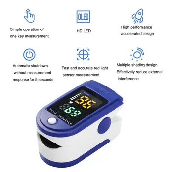 Naujas Keturių spalvų OLED Ekranas Digital Pulse Oximeter Nešiojamų Kraujo Deguonies Įsotinimo Jutiklis Namų Piršto Įrašą Širdies ritmo Monitorius