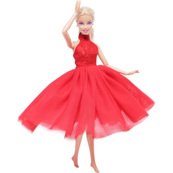 BJDBUS Karšto Mados Baleto Suknelė Raudonos Nėrinių Sijonas Vestuves Dėvėti Mini Suknelė Drabužius Barbie Lėlės Priedai Vaikams Dovanų Žaislas 