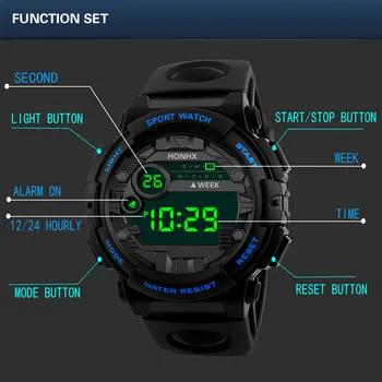 HONHX Vyrų Sporto Laikrodžiai, Prabangūs Mens Skaitmeninis LED Watch Dienos Sporto Vyrų Lauko Elektroninių Žiūrėti 2021 Mados Smart Žiūrėti