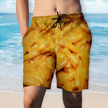 Vyriški Paplūdimio Plaukti Šortai Maisto Realistiškas 3D Atspausdintas Vasaros Paplūdimio maudymosi kostiumėlį Valdybos Šortai Plaukimo Plaukti Lagaminai шорты мужские Y4 
