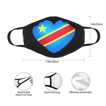 Kongo Demokratinė Respublika-Ne Vienkartiniai Veido Kaukė Kongo Vėliavos Stabdžių Migla Kaukė, Apsauginis Dangtis Respiratorius Burną, Mufelinė