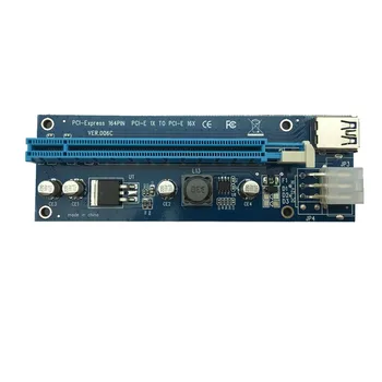 18pcs aukščiausios Kokybės 60cm PCI-e Express 1x iki 16x Extender Riser Card su SATA Maitinimo Kabelis Grafika bitcoin Mining