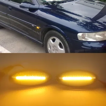 1 Pora Dinaminis Gintaro Teka LED Šoniniai Gabaritiniai Posūkio Signalo Eilės Indikatorių indikatoriaus Lemputė Opel Vectra B 1995-2002 m. 